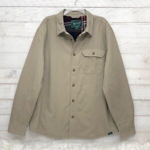 Woolrich Men’s Flannel Lined Shirt Jacket • Tan • Sz L • NWT